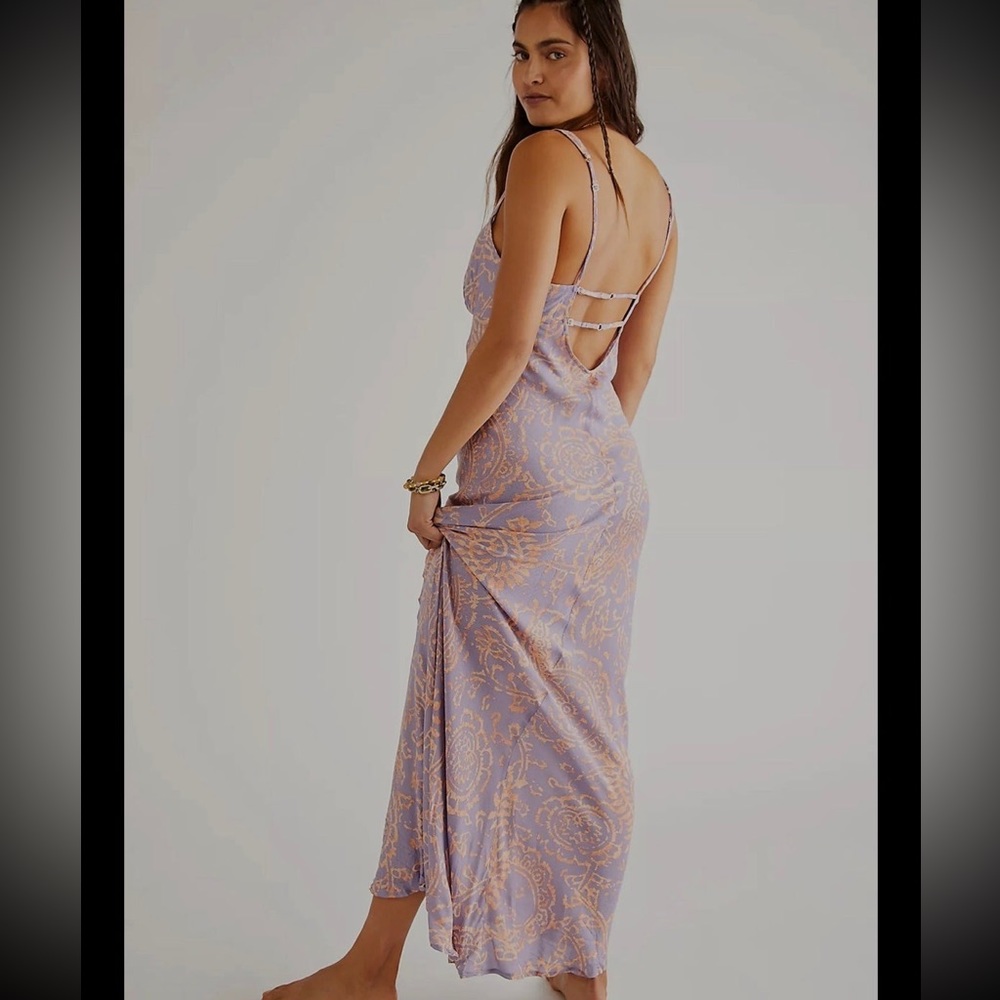 Free People Mystical Mindset Printed Maxi In Dusty Lilac